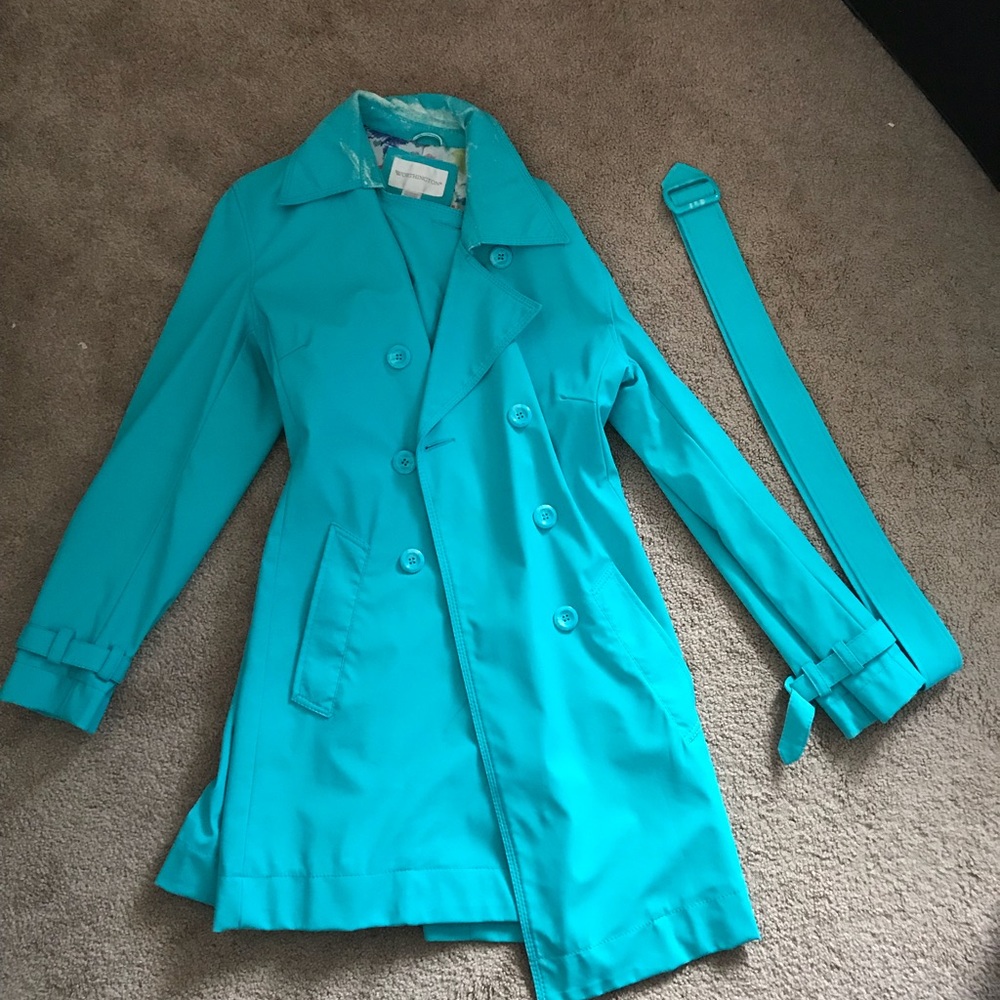 Blue rain coat